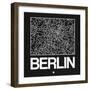 Black Map of Berlin-NaxArt-Framed Premium Giclee Print