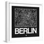 Black Map of Berlin-NaxArt-Framed Premium Giclee Print