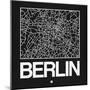 Black Map of Berlin-NaxArt-Mounted Premium Giclee Print