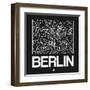 Black Map of Berlin-NaxArt-Framed Art Print