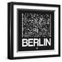 Black Map of Berlin-NaxArt-Framed Art Print