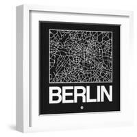 Black Map of Berlin-NaxArt-Framed Art Print