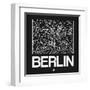 Black Map of Berlin-NaxArt-Framed Art Print