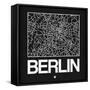 Black Map of Berlin-NaxArt-Framed Stretched Canvas