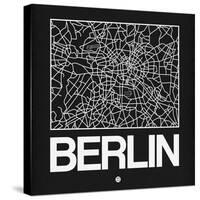 Black Map of Berlin-NaxArt-Stretched Canvas