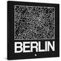 Black Map of Berlin-NaxArt-Stretched Canvas