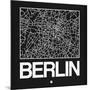 Black Map of Berlin-NaxArt-Mounted Art Print