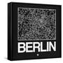 Black Map of Berlin-NaxArt-Framed Stretched Canvas