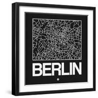 Black Map of Berlin-NaxArt-Framed Art Print