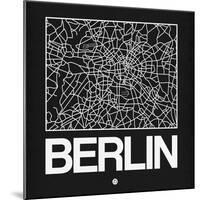 Black Map of Berlin-NaxArt-Mounted Art Print