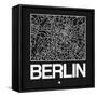 Black Map of Berlin-NaxArt-Framed Stretched Canvas