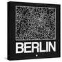 Black Map of Berlin-NaxArt-Stretched Canvas