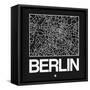 Black Map of Berlin-NaxArt-Framed Stretched Canvas