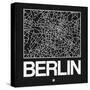 Black Map of Berlin-NaxArt-Stretched Canvas