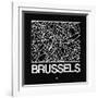 Black Map of Brussels-NaxArt-Framed Art Print