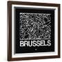 Black Map of Brussels-NaxArt-Framed Art Print