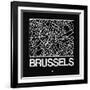 Black Map of Brussels-NaxArt-Framed Art Print