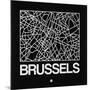 Black Map of Brussels-NaxArt-Mounted Art Print