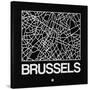 Black Map of Brussels-NaxArt-Stretched Canvas