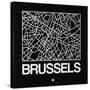 Black Map of Brussels-NaxArt-Stretched Canvas