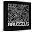 Black Map of Brussels-NaxArt-Stretched Canvas