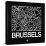 Black Map of Brussels-NaxArt-Stretched Canvas