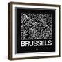 Black Map of Brussels-NaxArt-Framed Art Print