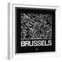 Black Map of Brussels-NaxArt-Framed Art Print