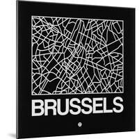 Black Map of Brussels-NaxArt-Mounted Art Print