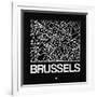 Black Map of Brussels-NaxArt-Framed Art Print