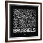 Black Map of Brussels-NaxArt-Framed Art Print