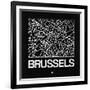 Black Map of Brussels-NaxArt-Framed Art Print