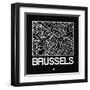 Black Map of Brussels-NaxArt-Framed Art Print