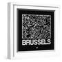 Black Map of Brussels-NaxArt-Framed Art Print