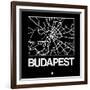 Black Map of Budapest-NaxArt-Framed Art Print