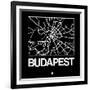 Black Map of Budapest-NaxArt-Framed Art Print