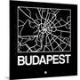 Black Map of Budapest-NaxArt-Mounted Art Print