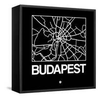 Black Map of Budapest-NaxArt-Framed Stretched Canvas