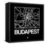 Black Map of Budapest-NaxArt-Framed Stretched Canvas