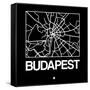 Black Map of Budapest-NaxArt-Framed Stretched Canvas