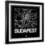 Black Map of Budapest-NaxArt-Framed Art Print