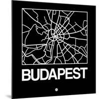 Black Map of Budapest-NaxArt-Mounted Art Print