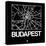 Black Map of Budapest-NaxArt-Stretched Canvas