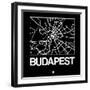 Black Map of Budapest-NaxArt-Framed Art Print