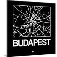 Black Map of Budapest-NaxArt-Mounted Art Print