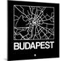 Black Map of Budapest-NaxArt-Mounted Art Print