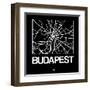 Black Map of Budapest-NaxArt-Framed Art Print