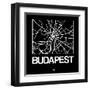 Black Map of Budapest-NaxArt-Framed Art Print