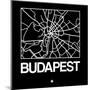 Black Map of Budapest-NaxArt-Mounted Art Print