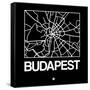 Black Map of Budapest-NaxArt-Framed Stretched Canvas